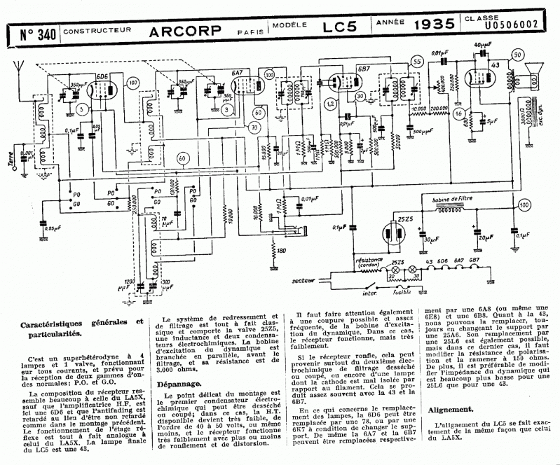 Schema arcorp lc5 1936